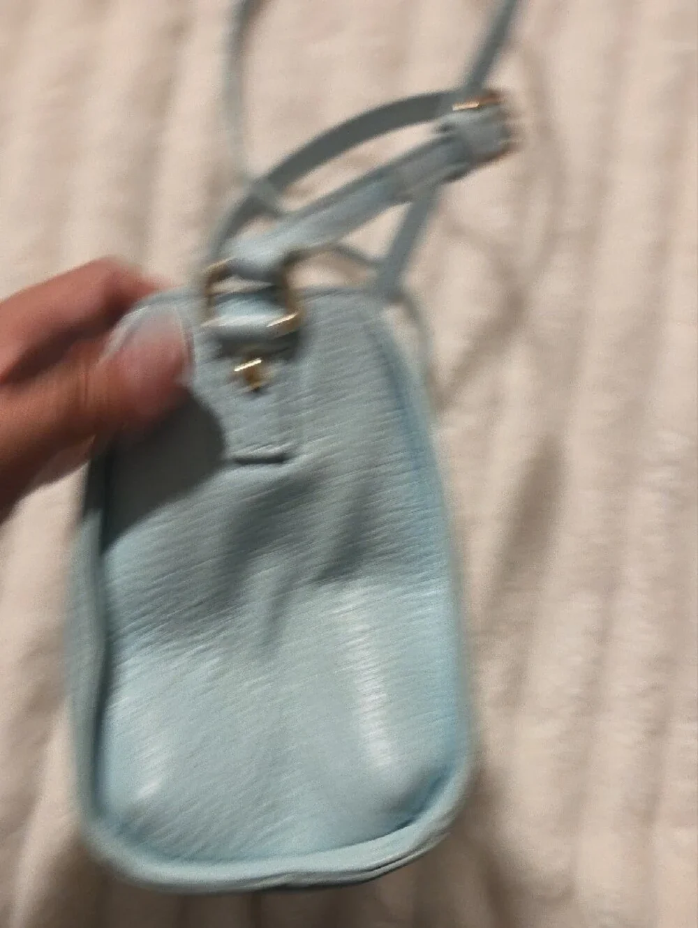 kate spade light blue pebbled leather bow crossbody